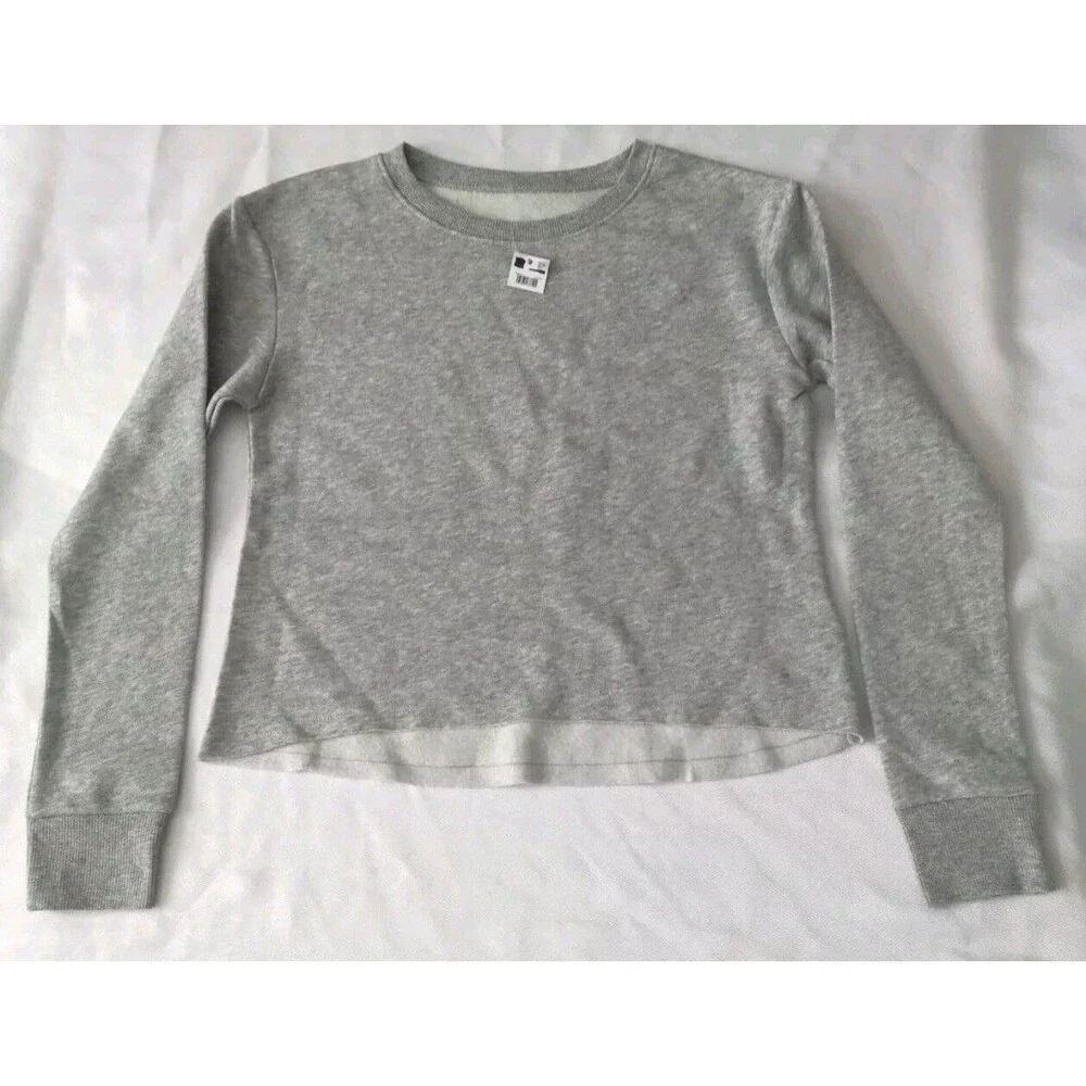 Justice Active Girls Size 10 Gray Long Sleeve Sweatshirt‎ Cropped Fleece Lined